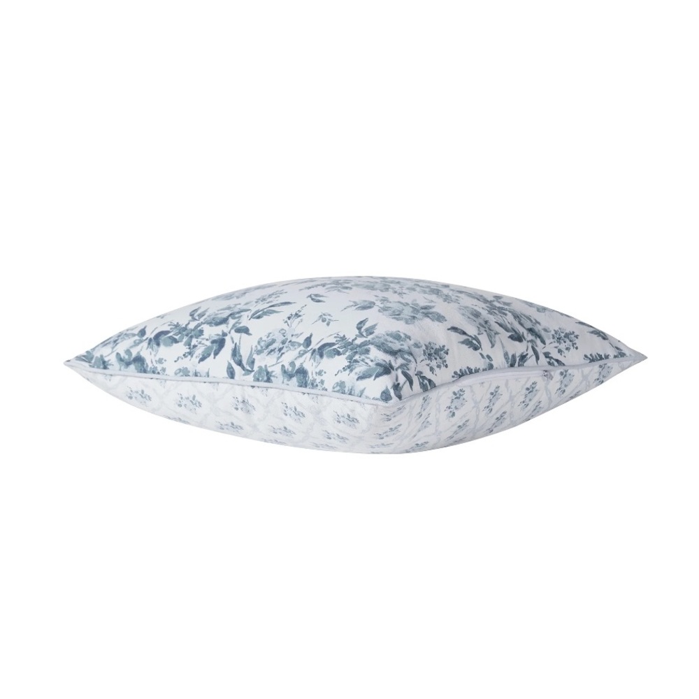 My Texas House Rebecca Blue Floral Reversible Cotton Decorative Pillows Set of 2 - Picture 13 of 15